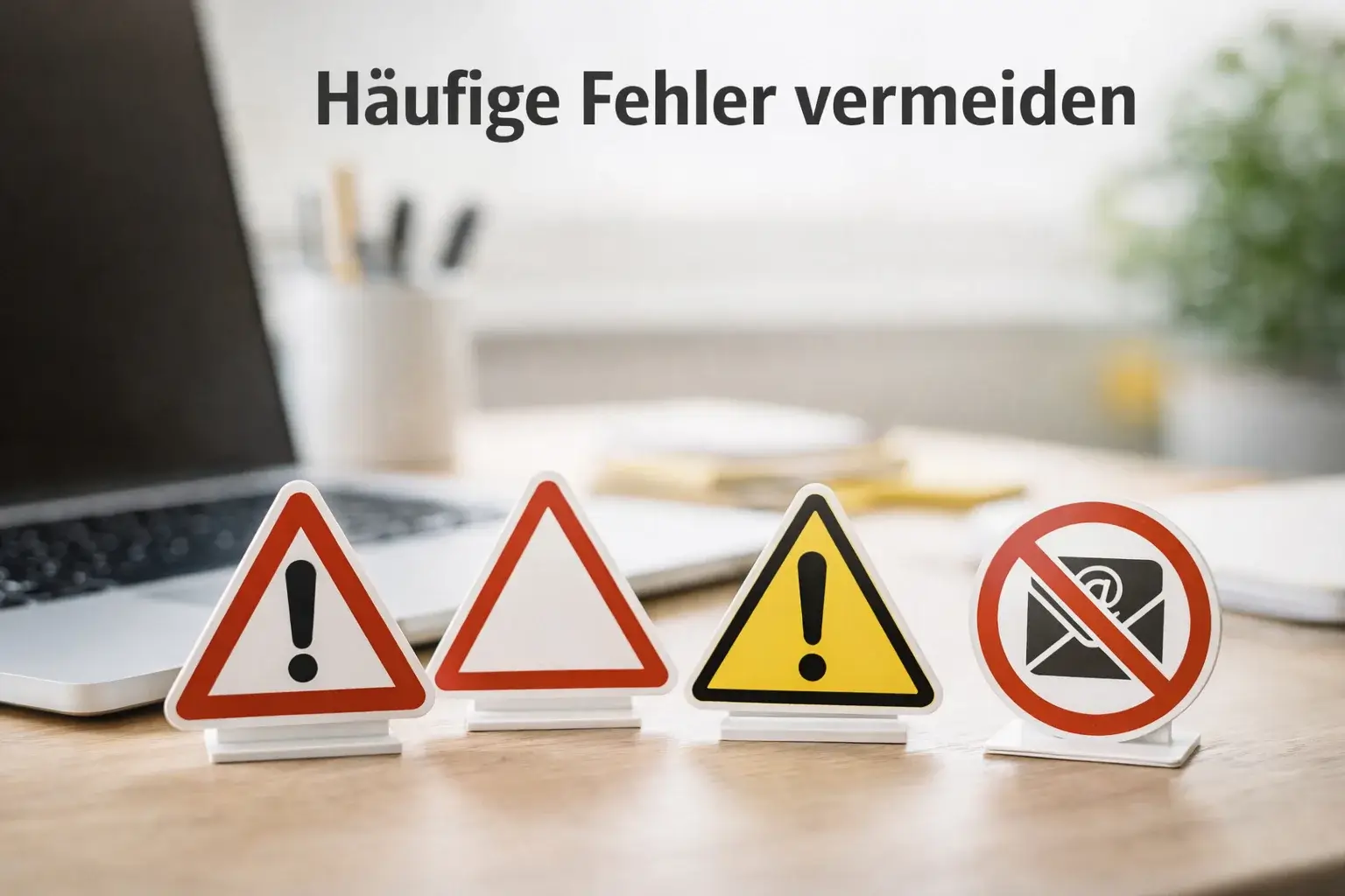 Warnschilder symbolisieren typische Anfängerfehler beim Wetten