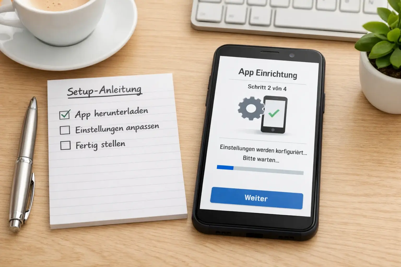 Schritt-für-Schritt-Einrichtung einer App auf dem Smartphone