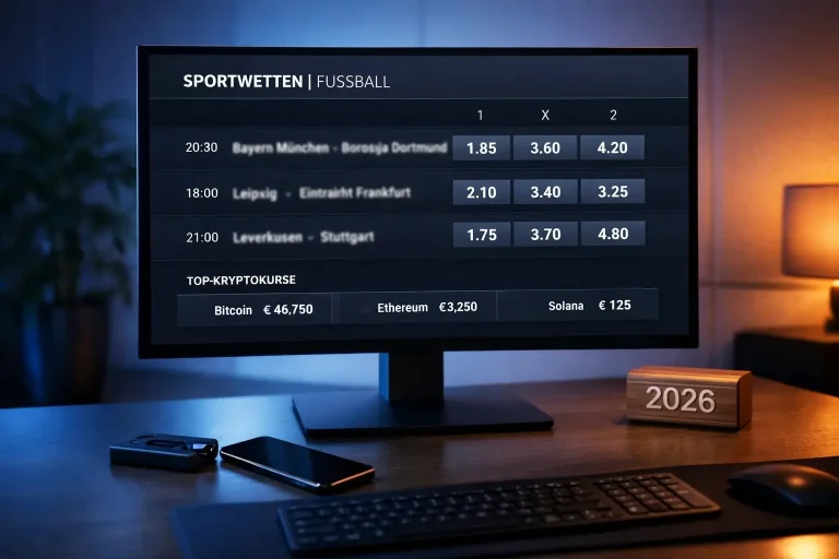 Moderne Bitcoin-Sportwetten-Plattform im Jahr 2026