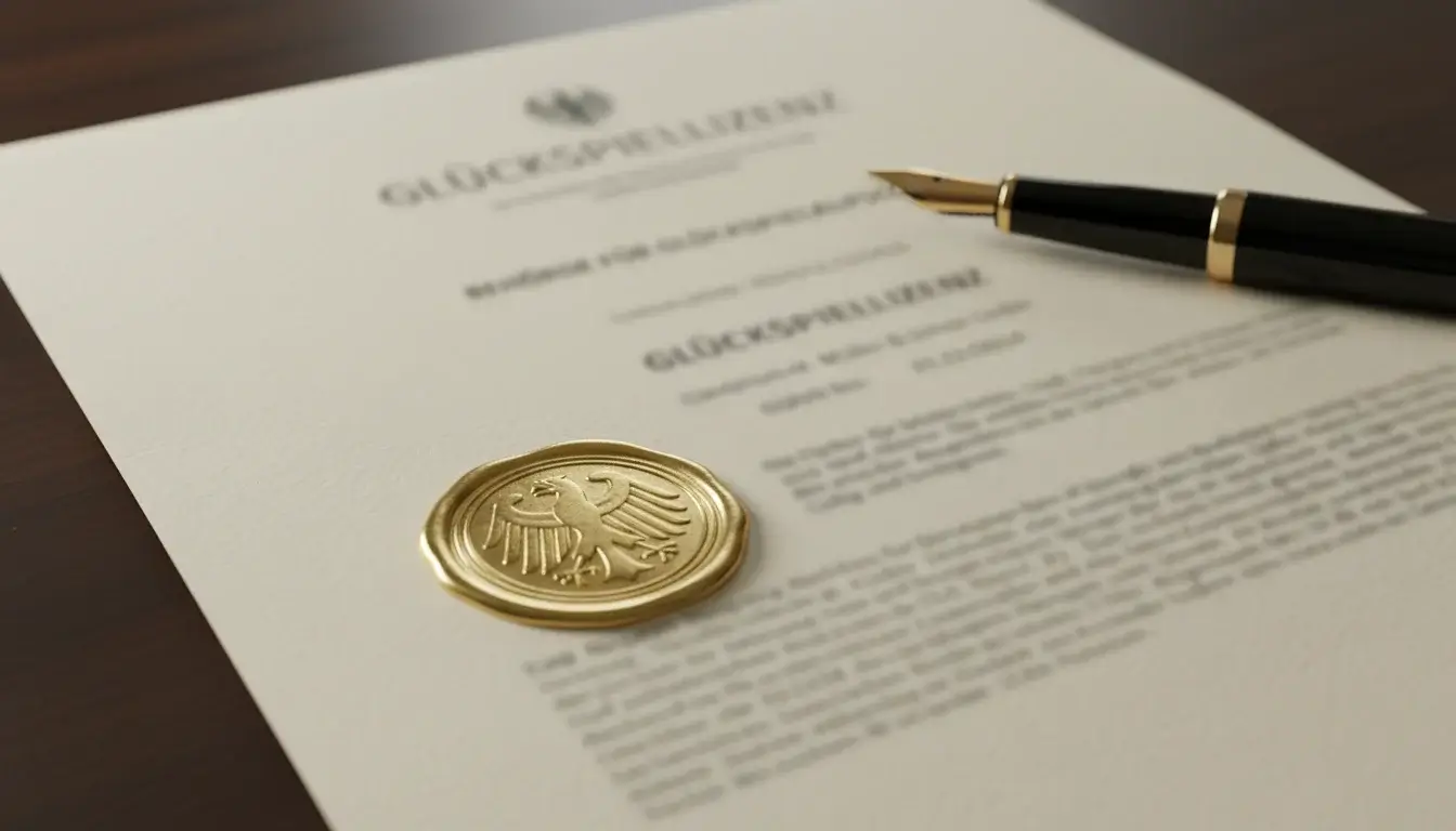 Glücksspiellizenz-Dokument mit offiziellem Siegel