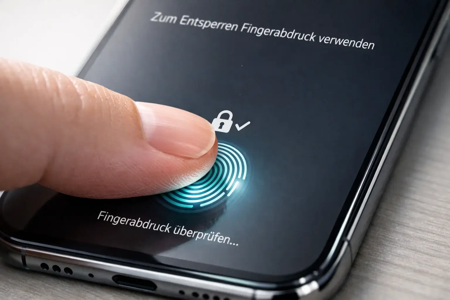 Fingerabdruck-Authentifizierung auf dem Smartphone