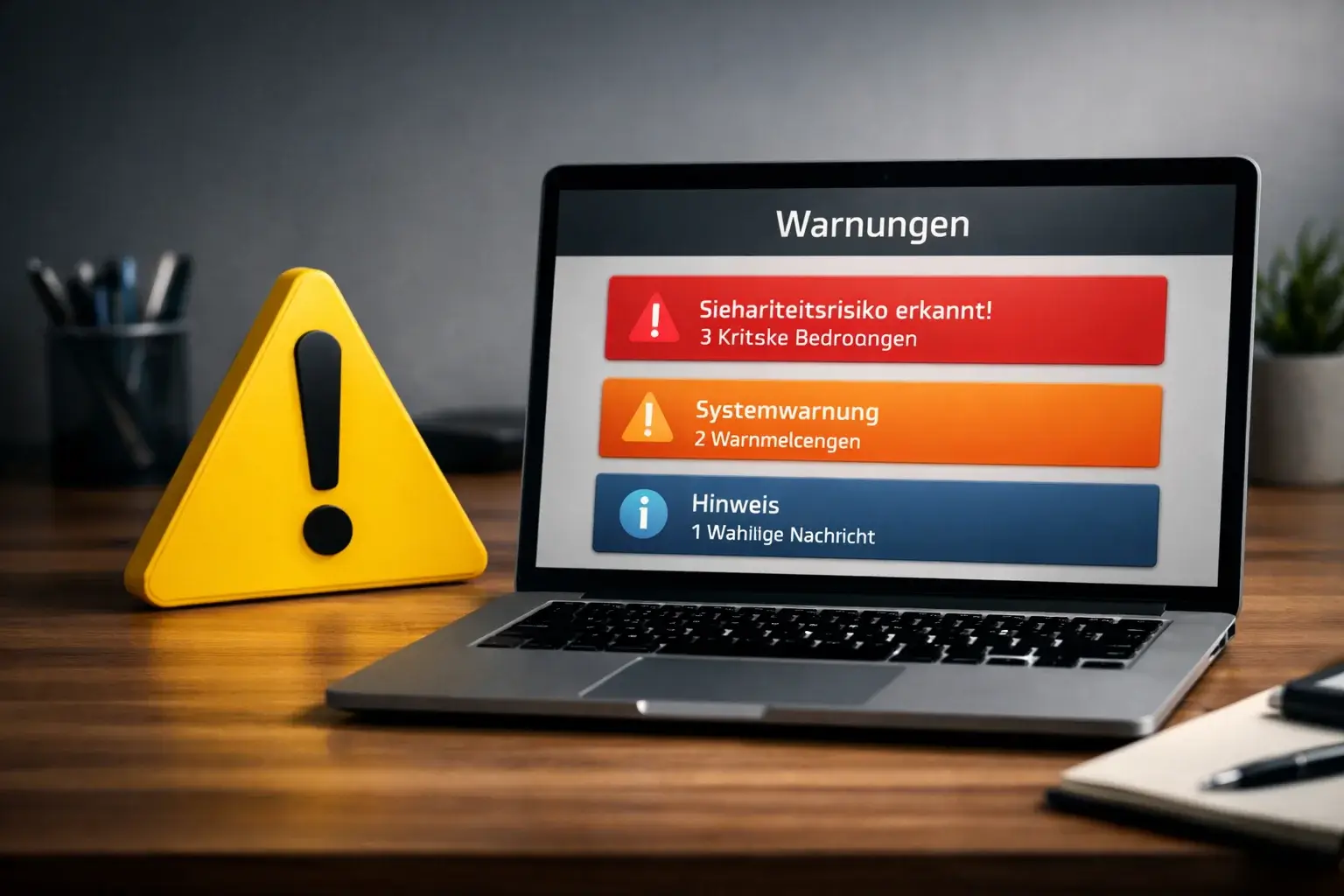 Warnschild symbolisiert Probleme bei Auszahlungen