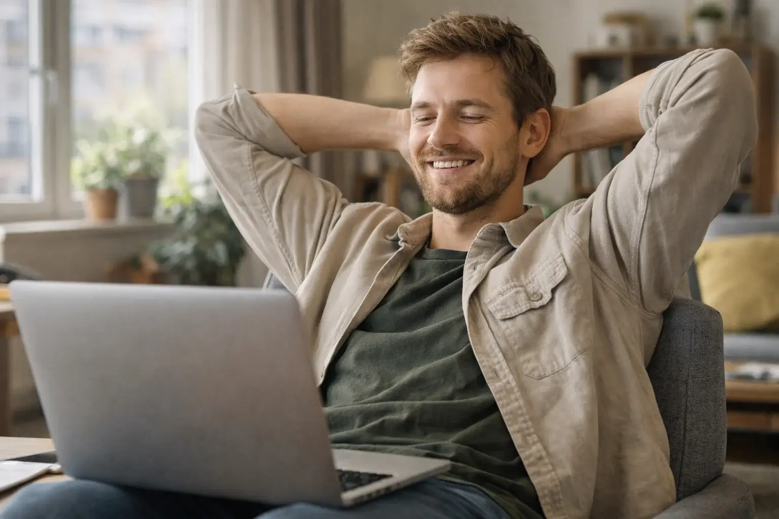 Zufriedener Spieler freut sich über erfolgreiche Wette